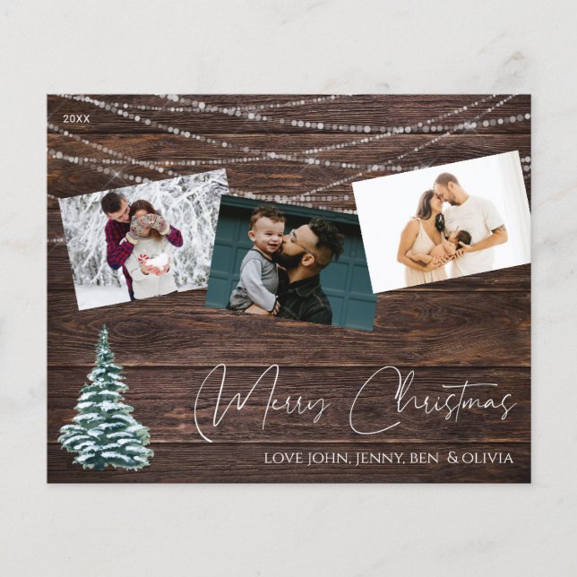 Budget Rustikaler Weihnachtsbaum 3 Foto & Lights W Flyer (Vorne)