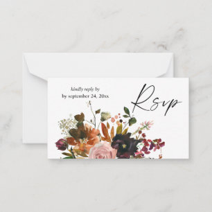 Budget Rustikales Gold Orange Floral 2SM UAWG Mitteilungskarte
