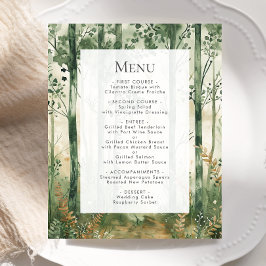 Budget Rustikales Watercolor Woodland Wedding Menü