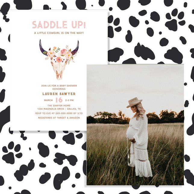 Budget Saddup Western Foto Baby Girl Dusche Flyer (Von Creator hochgeladen)