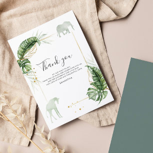 Budget Safari Animaux Baby shower Carte de remerci