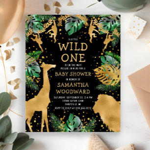 Budget Safari Baby Duwer Black Gold Einladung