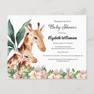Budget Safari Giraffe Animal Baby Shower Flyer