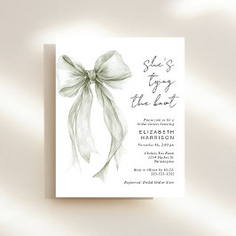 Budget Sage Bow Watercolor Brautparty Einladung