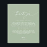 Budget Sage Green Wedding Dankeschön Karte<br><div class="desc">Diese Karte zeichnet sich durch einen handgeschriebenen Schriftart und modernes minimalistisches Design aus. Ändern Sie einfach die Farben und bearbeiten Sie *most*, um den Bedürfnissen Ihrer Veranstaltung gerecht zu werden. Diese Einladung ist perfekt für Ihre zeitgenössische, industrielle oder böhmische Hochzeitsfeier. Das Haushaltspapier ist dünn! ***Upgrade für ein dickeres Papier. Umschläge...</div>