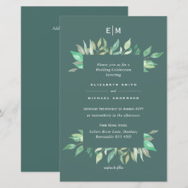 BUDGET Sage Vert verdure Feuilles Mariage Inviter