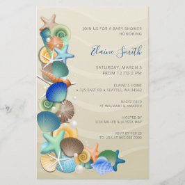 Budget Sandy Ocean Beach Baby Dusche Einladungen