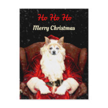 Budget Santa Chihuahua Dog Red Funny Niedlich Holi