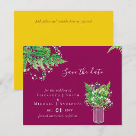 BUDGET Save the Date Fern Greenerity Wedding