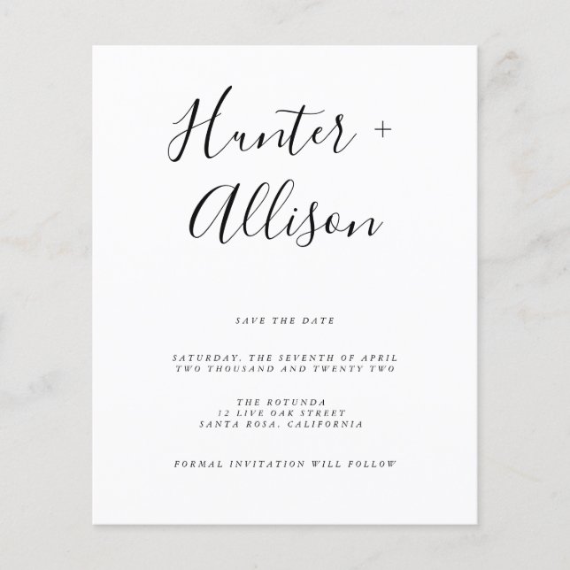 Budget Save the Date Flyer (Vorne)