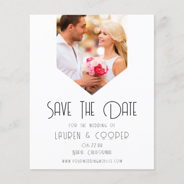 BUDGET Save the Date Foto Modernes Einfaches Hochz Flyer (Vorne)