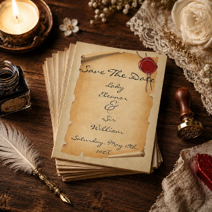 Budget Save The Date Mittelalterliches Gealtertes  Flyer