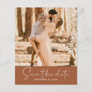 Budget Save the Date Script TerraCotta Foto Flyer