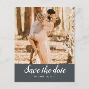 Budget Save the Date Skript Off-Black-Foto Flyer