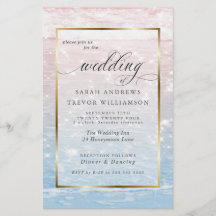 Budget schimmerndes Wasser Pink Beach Wedding