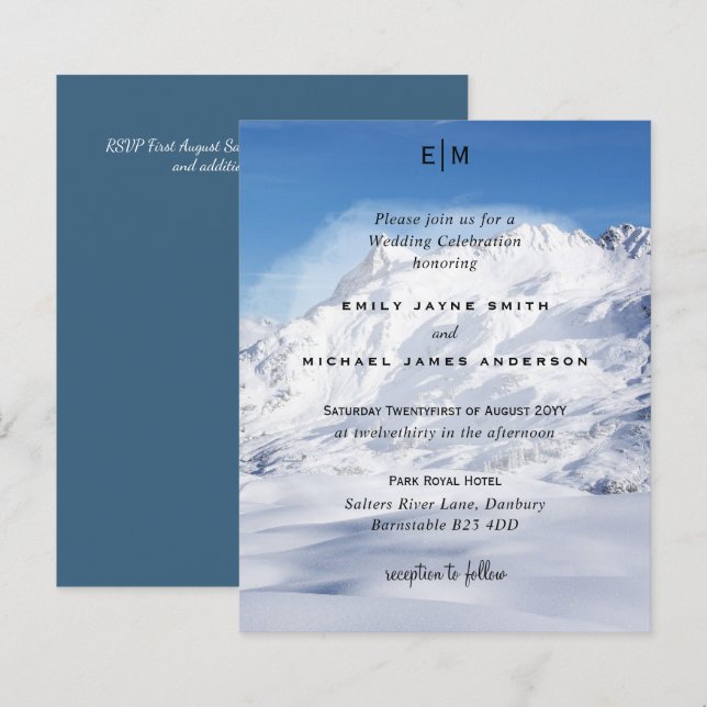 Budget Schneebergalpen Skifahren Hochzeit lädt ein (Vorne/Hinten)