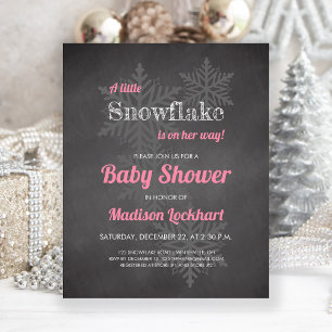 Budget-Schneeflockentafel Rosa Babyparty