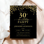 Budget Schwarz und Gold Script 30. Geburtstag<br><div class="desc">Set die Bühne für eine elegante Feier mit einer Schwarz-Gold-Script-Einladung Geburtstag! Dieses luxuriöse Gold-Script auf einem schwarzen Hintergrund strahlt Eleganz und zeitlosen Charme aus. Perfekt für Geburtstage oder ein stilvolles Event, kombiniert es klassische Eleganz mühelos mit modernem Flair. Ob ein großes Party oder eine intime Ansammlung - diese Einladung ist...</div>