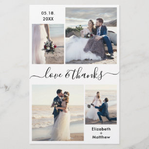 Budget Schwarz-weiß Collage Wedding Vielen Dank Fl Flyer