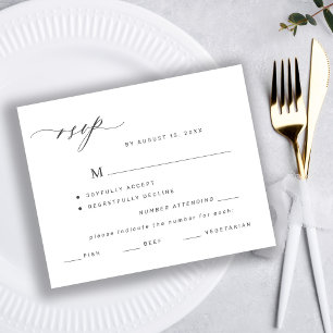Budget Schwarz-Weiß-Menü Wahl Hochzeit rsvp