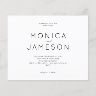 Budget Schwarz & Weiß Moderne 1 Hochzeit Flyer
