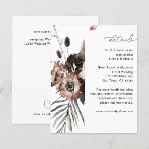 Budget Schwarze und natürliche florale Boho-Detail