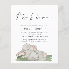 Budget Script Elephant Baby Shower Einladung