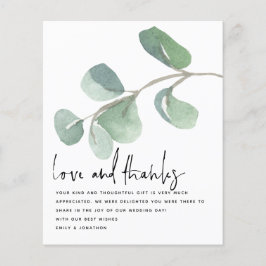 Budget Script Eucalptus Newlywed Foto Vielen Dank