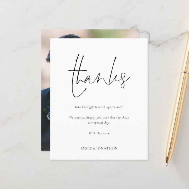 Budget Script Foto Wedding Newlyly Danke (Vorderseite/Rückseite Beispiel)