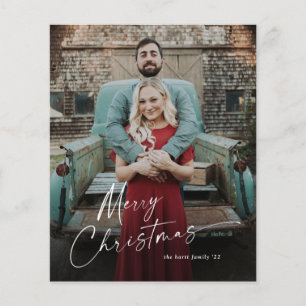 Budget Script Frohe Weihnachten Foto Urlaubskarte Flyer