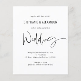 Budget Script QR Code Schwarz-weiß Wedding Einladu