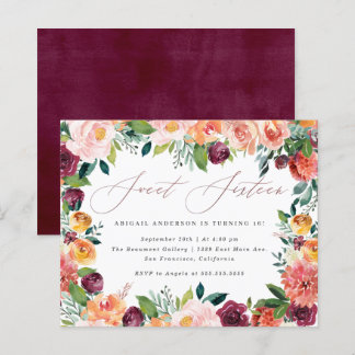 Budget Script Rose Gold Sweet 16 Geburtstagspartei