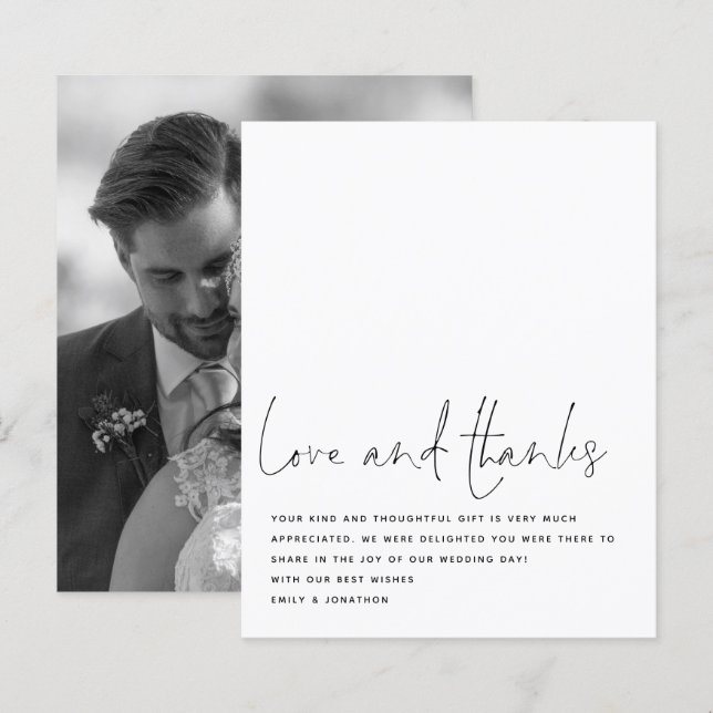 Budget Script Schwarz-weiß New Foto Vielen Dank (Vorne/Hinten)