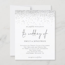 Budget Script Silver Glitzer Einladung