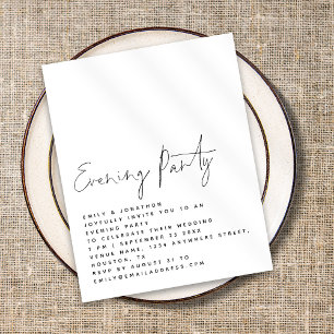 BUDGET Script Wedding Evening Party Invite