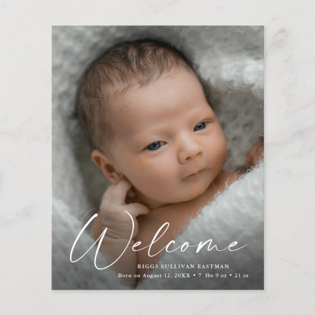 Budget Script Welcome Baby Foto Vielen Dank (Vorderseite)