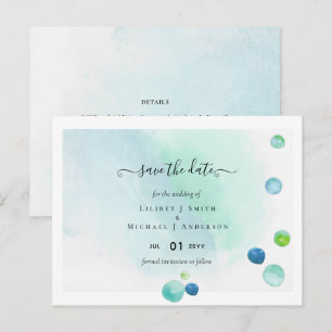 BUDGET Sea Glass Modern Rett Date Wedding Postkarte