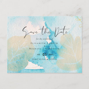 BUDGET Sea Glass Shades Watercolor Wedding Postkarte