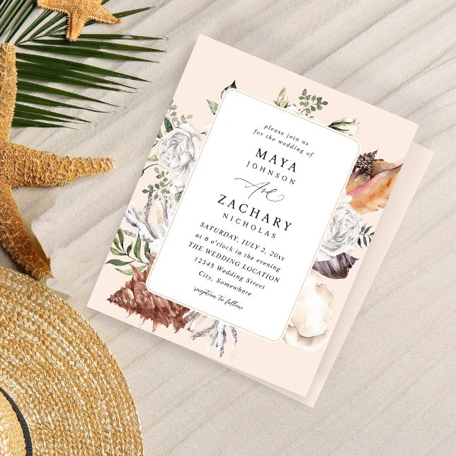 Budget Seashells & White Floral Wedding - Beige (Von Creator hochgeladen)
