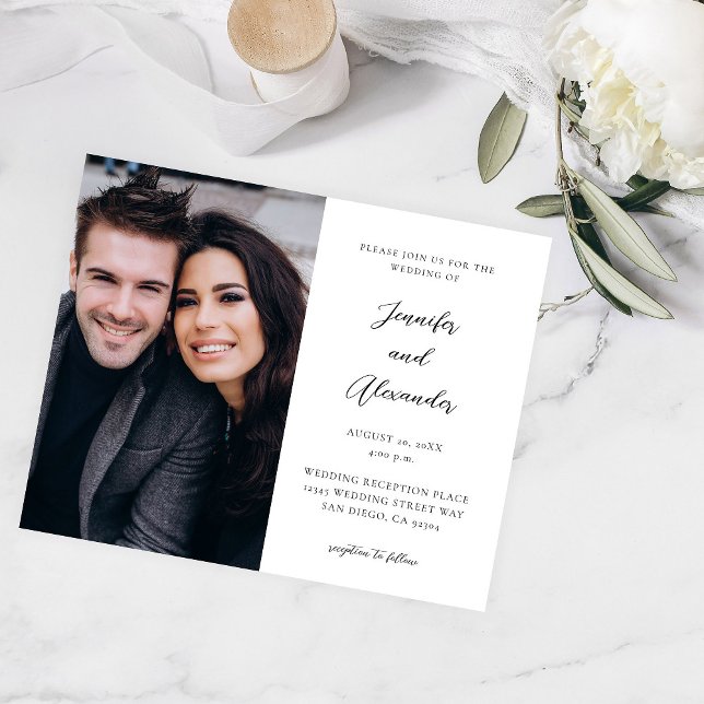 Budget Side Foto Mod Elegant Calligrafy Wedding Flyer (Von Creator hochgeladen)