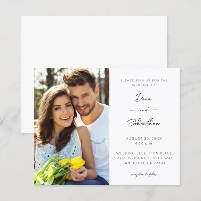 Budget Side Foto Moderne Kalligraphie Hochzeit (Vorne/Hinten)