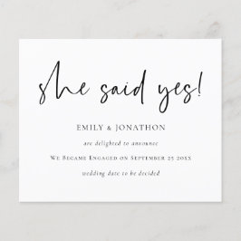 Budget Sie sagte ja Verlobung Ankündigung