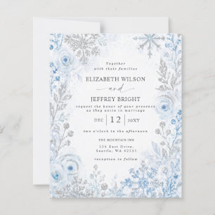 Budget Silber Blau Schneeblume Floral Winterhochze