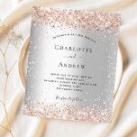 Budget Silber Glitzer Rose Goldhochzeit Einladung<br><div class="desc">Ein Imitat silber metallisch aussehender Hintergrund. Dekoriert mit Rose Gold Imitat Glitzer. Personalisieren und fügen Sie Ihre Namen und Party-Details.</div>