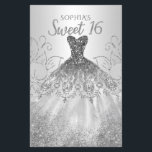 Budget Silver Glitzer Kleid Sweet 16 Einladung<br><div class="desc">Budget Silver Glitzer Sparkle Kleid Sweet 16 Geburtstag Einladung</div>