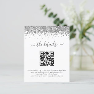 Budget Silver Glitzer QR Code Hochzeitsdetails