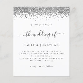 Budget Silver Glitzer Script Einladung