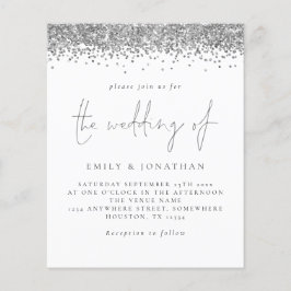 Budget Silver Glitzer Script Einladung