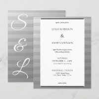 Budget Silver & Gray Stripes Wedding