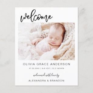 Budget Simple Baby Announction Foto Collage Flyer